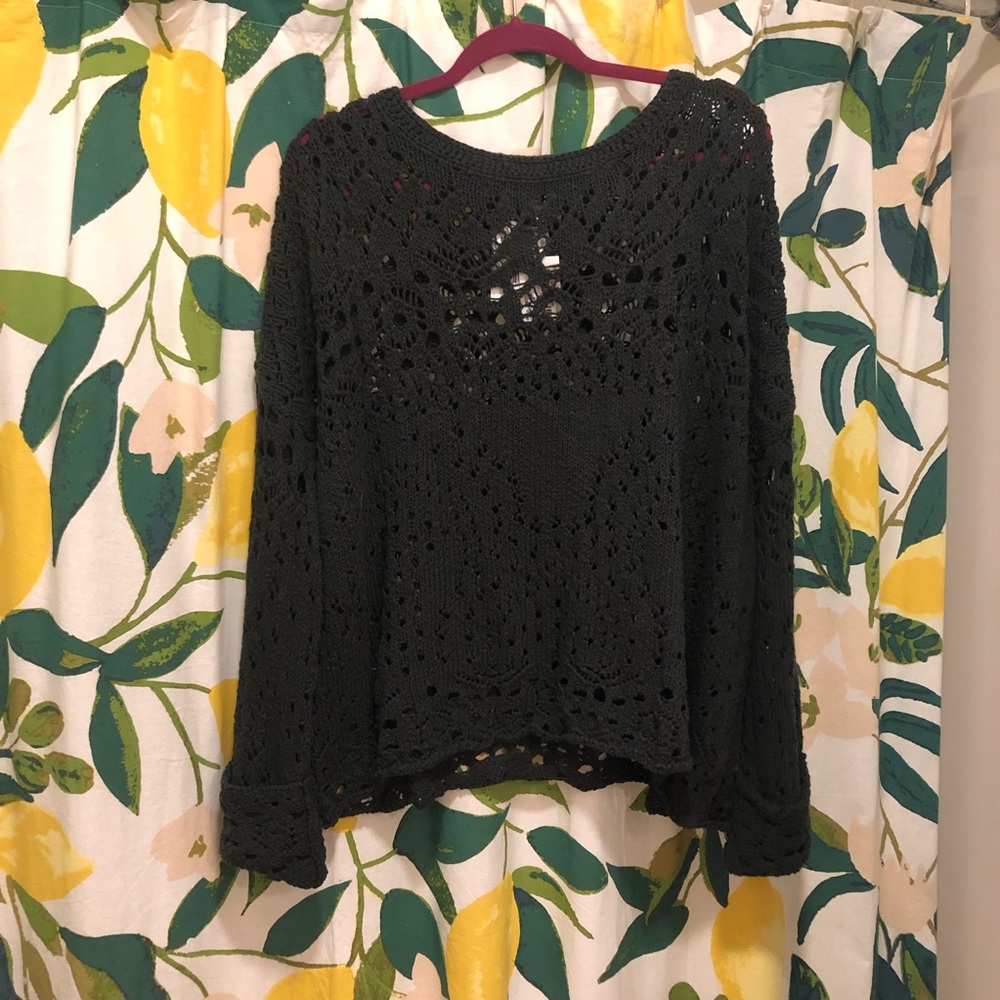 Dark grey free people sweater